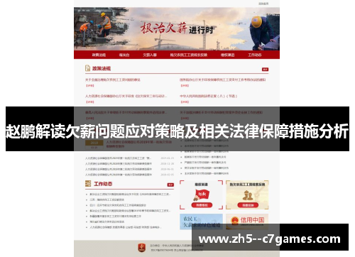 赵鹏解读欠薪问题应对策略及相关法律保障措施分析